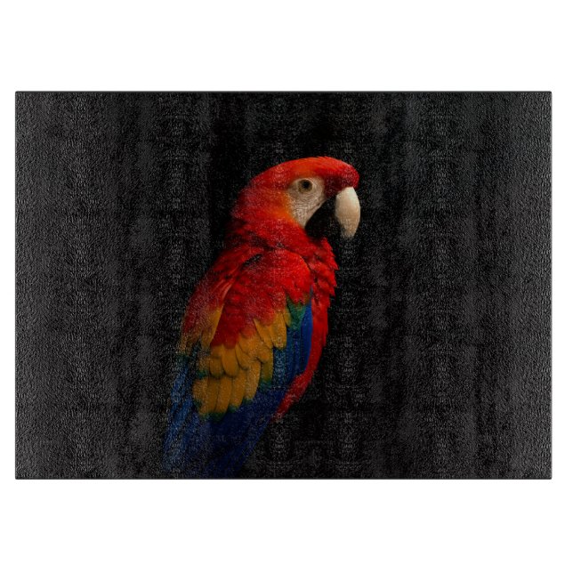 Black 4 Luxe Glass board Scarlet Parrot (Front)