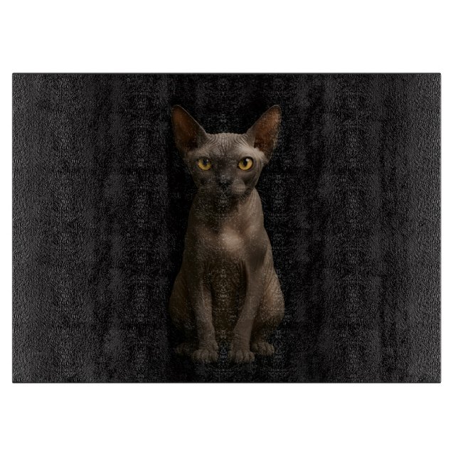Black 4 Luxe Glass board Sphynx Cat (Front)
