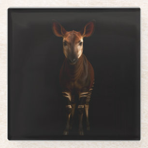 Black 4 Luxe Glass coaster, Forest Okapi Coaster
