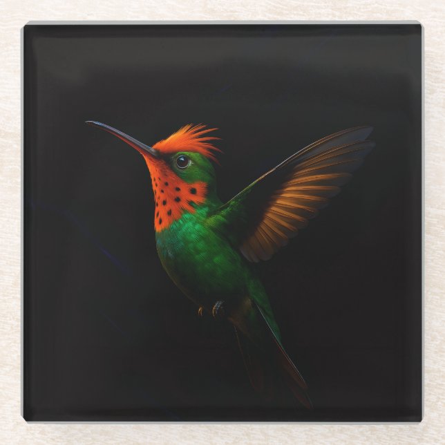 Black 4 Luxe Glass coaster, Tufted Coquette Coaster (Front)