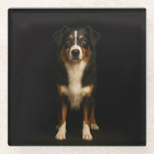 Black 4 Luxe Glass coaster, Wise Aussie Shepherd Coaster