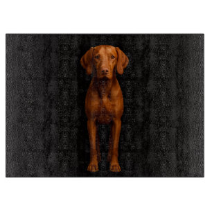 Black 4 Luxe Glass cutting board Agile Vizsla Dog