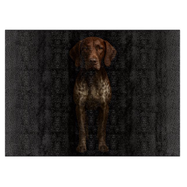 Black 4 Luxe Glass cutting board German Pointer  (Front)