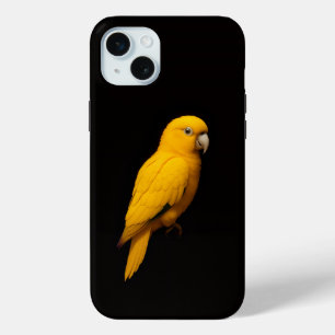 Black 4 Luxe, Golden Parakeet iPhone 15 Mini Case