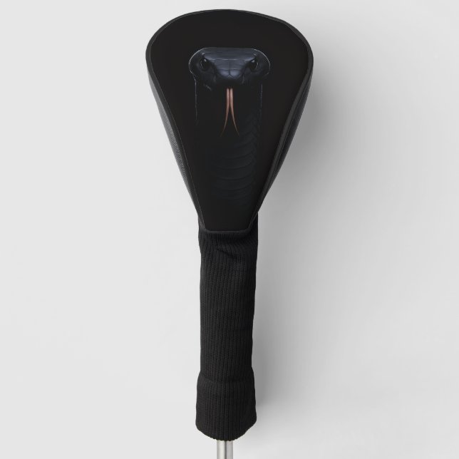 Black 4 Luxe Golf Driver Cover, Black Mamba Head Cover (Front)