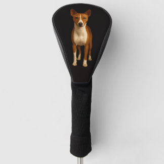 Black 4 Luxe Golf Driver Cover, Classy Basenji Dog Head Cover
