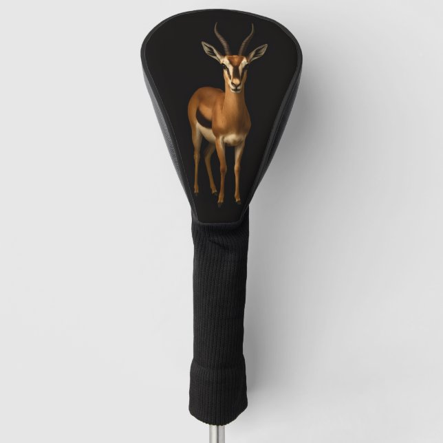 Black 4 Luxe Golf Driver Cover, Elegant Gazella Head Cover (Front)