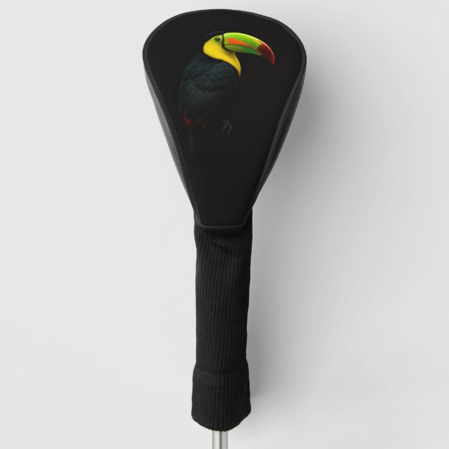 Black 4 Luxe Golf Driver Cover, Keel Billed Tucan Head Cover (Front)