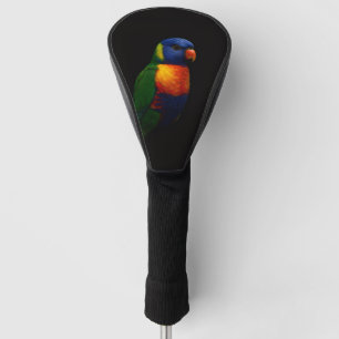 Black 4 Luxe Golf Driver Cover, Lorikeet Parrot Golf Head Cover