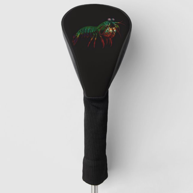 Black 4 Luxe Golf Driver Cover, Mantis Shrimp Head Cover (Front)