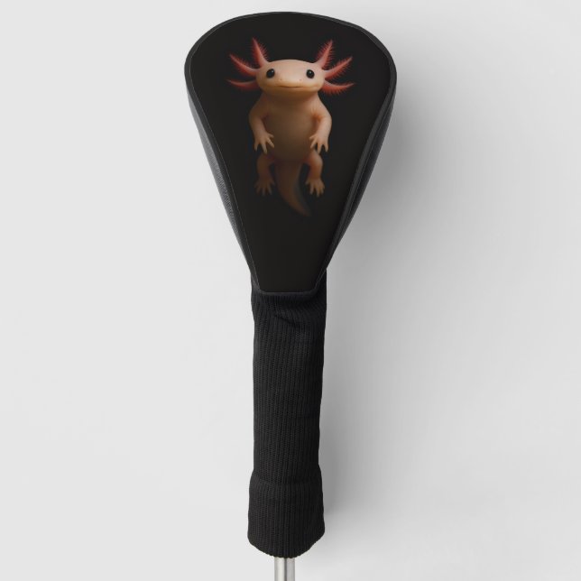 Black 4 Luxe Golf Driver Cover, Mexican Axolotl Head Cover (Front)