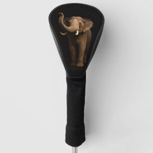 Black 4 Luxe Golf Driver Cover, Mighty Elephant Golf Head Cover
