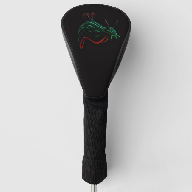 Black 4 Luxe Golf Driver Cover, Neon Sea Slug Head Cover (Front)