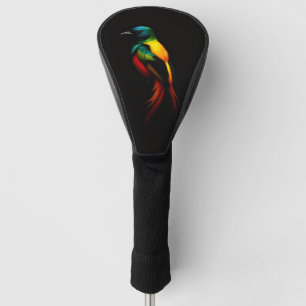 Black 4 Luxe Golf Driver Cover, Rainbow Bird Head Cover