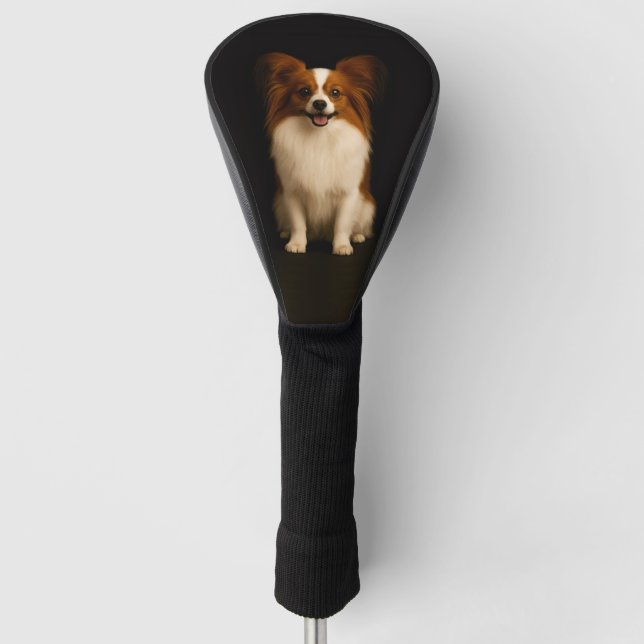 Black 4 Luxe Golf Driver Cover, Refined Papillon Head Cover (Front)