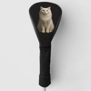 Black 4 Luxe Golf Driver Cover, Turkish Angora Cat Head Cover