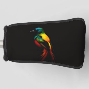 Black 4 Luxe Golf Putter Cover, Rainbow Bird Head Cover