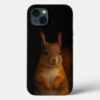 Black 4 Luxe iPhone 13 Case, Red Squirrel