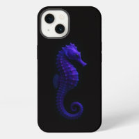 Black 4 Luxe iPhone 13 case Violet Blue Seahorse