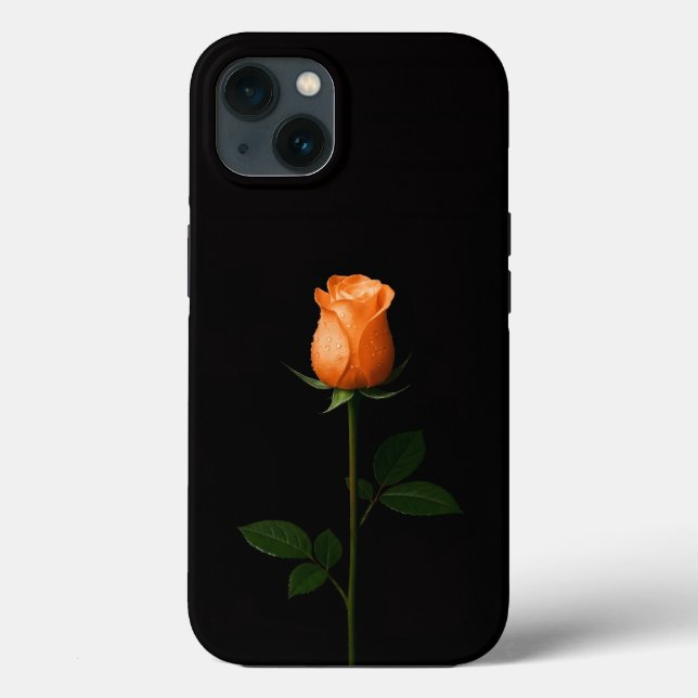 Black 4 Luxe iPhone 13, Sunset Orange Rose Case-Mate iPhone Case (Back)
