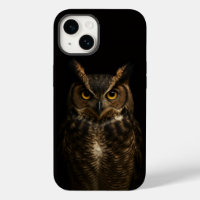 Black 4 Luxe iPhone 14 Case-Mate, Golden Eye Owl
