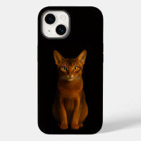 Black 4 Luxe iPhone 14 Mate, Abyssinian Beauty Cat