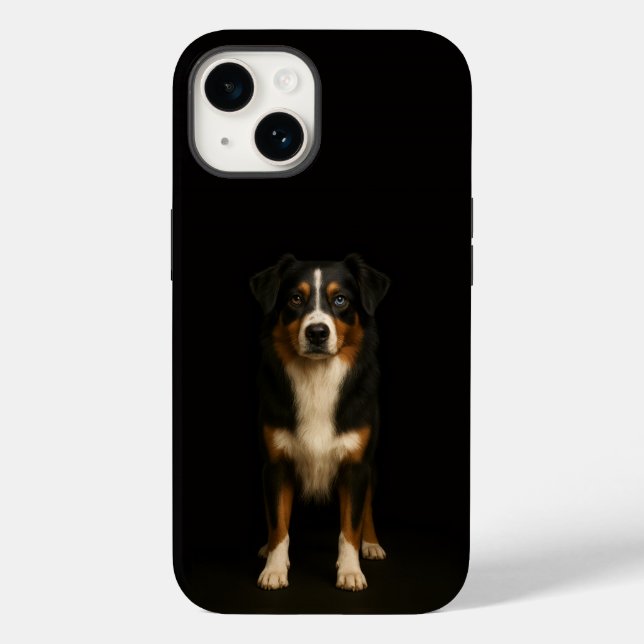 Black 4 Luxe iPhone 14 Mate, Aussie Shepherd Case-Mate iPhone Case (Back)