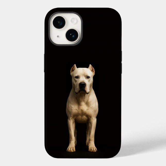 Black 4 Luxe iPhone 14 Mate, Bold Dogo Argentino Case-Mate iPhone Case (Back)