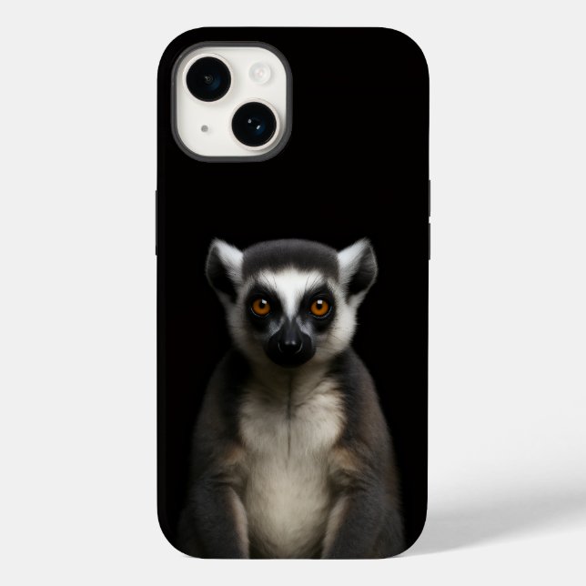 Black 4 Luxe iPhone 14 Mate, Gentle Lemur Case-Mate iPhone Case (Back)