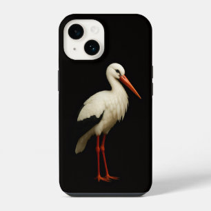 Black 4 Luxe iPhone 14 Mate, Graceful Stork Case
