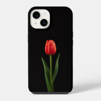 Black 4 Luxe iPhone 14 Mate, Ruby Red Tulip