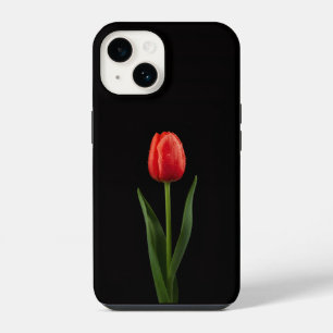 Black 4 Luxe iPhone 14 Mate, Ruby Red Tulip Case