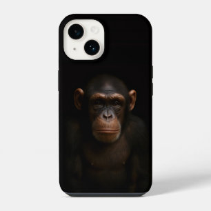 Black 4 Luxe iPhone 14 Mate, Serene Chimpanzee Case