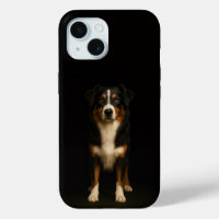 Black 4 Luxe iPhone 15 Case, Aussie Shepherd