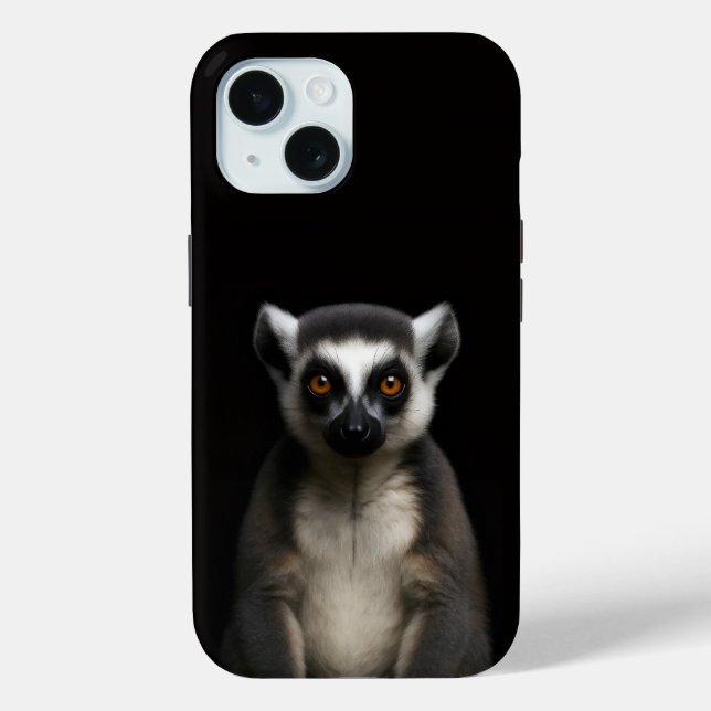 Black 4 Luxe iPhone 15 Case, Gentle Lemur Case-Mate iPhone Case (Back)