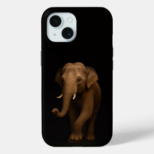 Black 4 Luxe iPhone 15 Case, Indian Elephant iPhone 15 Case