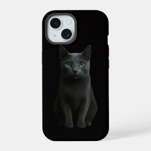 Black 4 Luxe iPhone 15 Case-Mate, Russian Blue Cat Case