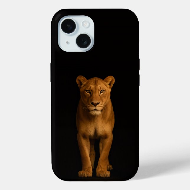 Black 4 Luxe iPhone 15 Case, Noble Lioness Case-Mate iPhone Case (Back)