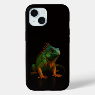 Black 4 Luxe iPhone 15 Mate, Green Iguana iPhone 15 Case