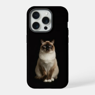 Black 4 Luxe iPhone 15 Pro Mate, Birmanese Cat Case