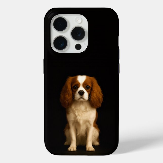 Black 4 Luxe iPhone 15 Pro Mate Cavalier Spaniel Case-Mate iPhone Case (Back)