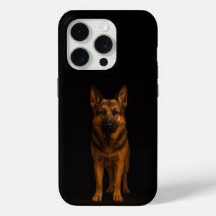 Black 4 Luxe iPhone 15 Pro Mate, German Shepherd iPhone 15 Pro Case