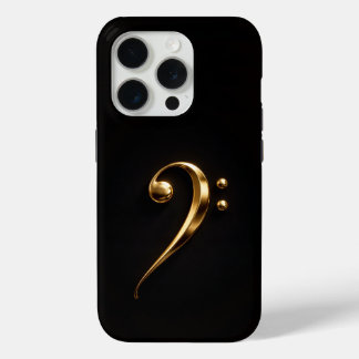 Black 4 Luxe iPhone 15 Pro Mate Golden Bass Clef iPhone 15 Pro Case