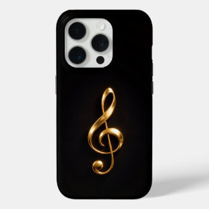 Black 4 Luxe iPhone 15 Pro Mate Golden Treble Clef iPhone 15 Pro Case