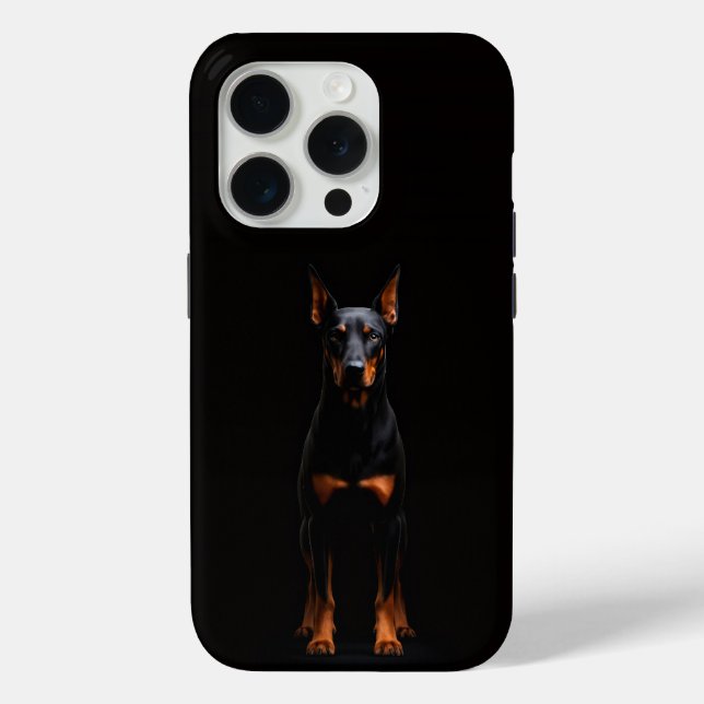 Black 4 Luxe iPhone 15 Pro Mate, Guardian Doberman Case-Mate iPhone Case (Back)