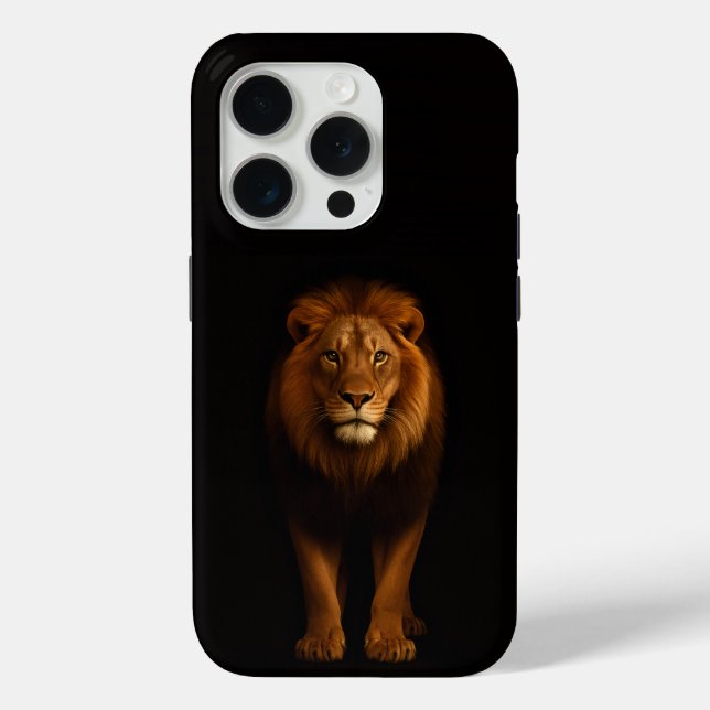 Black 4 Luxe iPhone 15 Pro Mate, Majestic Lion Case-Mate iPhone Case (Back)