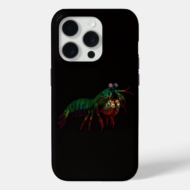 Black 4 Luxe iPhone 15 Pro Mate, Mantis Shrimp Case-Mate iPhone Case (Back)
