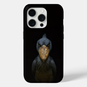 Black 4 Luxe iPhone 15 Pro Mate, Shoebill Bird Case