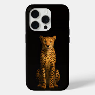 Black 4 Luxe iPhone 15 Pro Mate, Sleek Cheetah iPhone 15 Pro Case