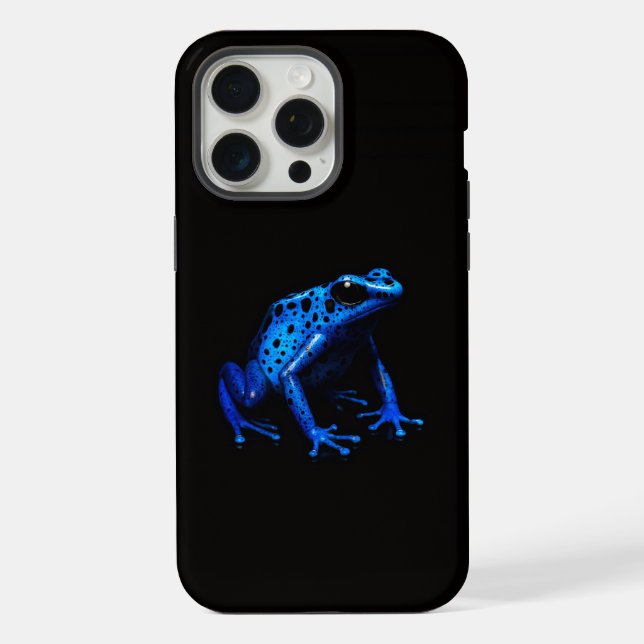 Black 4 Luxe iPhone 15 Pro Max, Blue Frog Case (Back)